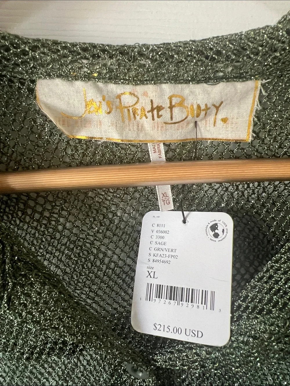NWT Free People x Jen’s Pirate Booty Scorpio Shimmer Shirt XL